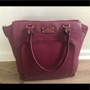 Kate Spade purple/red/burgundy top zipper bag
